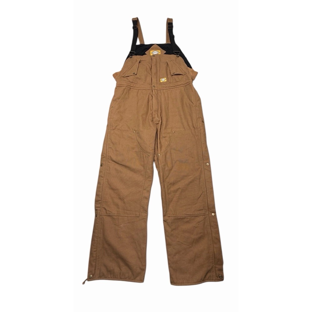 Rockland Bib Overalls Mens Size XL Canvas Work Hunting Brown Workwear
